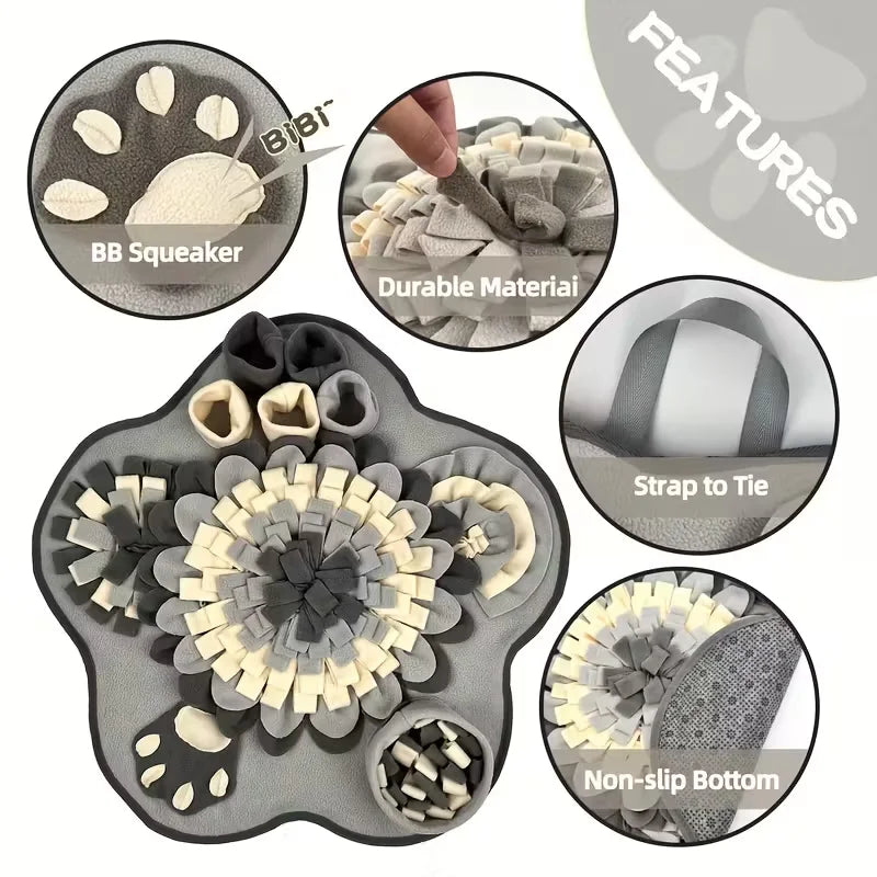 Tapis de fouille interactif chien – stimule mentalement et ralentit l’alimentation