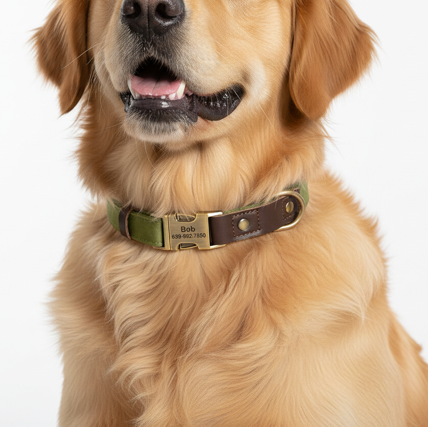 Collier chien personnalisé avec nom – réglable, confortable et sécurisé